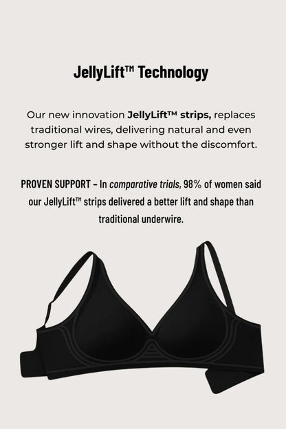 Seamless Deep V Push-Up Scalloped Wireless Jelly Bra